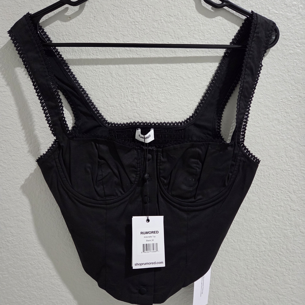 Rumored Elegant Antoinette Black Corset Top